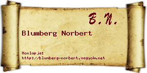 Blumberg Norbert névjegykártya